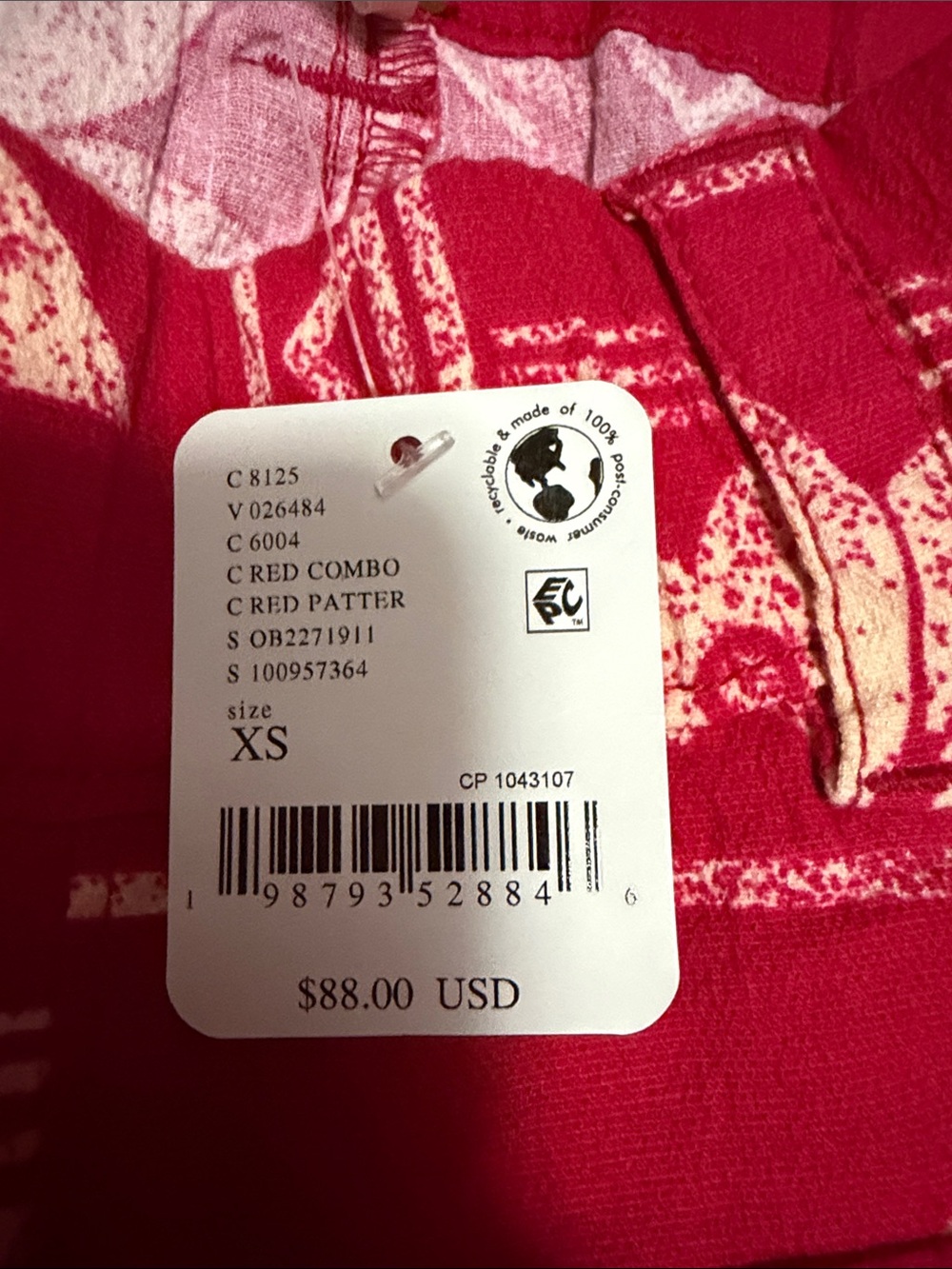 Free People Red Floral Print Jean Shorts - Picture 4 of 4
